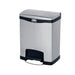 Rubbermaid 1901985 8 gal Rectangle Metal Step Trash Can, 16 53/64" W x 12 53/64" D x 21 1/8"H, Black-cityfoodequipment.com