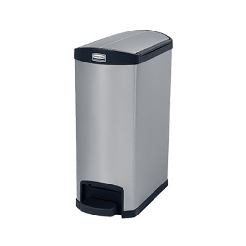 Rubbermaid 1901993 13 gal Rectangle Metal Step Trash Can, 22 43/64" L x 11 39/64" W x 28 29/32" H, Red-cityfoodequipment.com