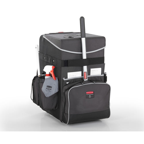 Rubbermaid 1902465 Housekeeping Cart w/ Large Caddy - 22" x 15" x 24 3/4", Black-cityfoodequipment.com