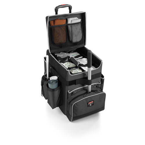 Rubbermaid 1902466 21 1/4" Housekeeping Cart w/ Adjustable Dividers - Teflon Coated Fabric, Dark Gray-cityfoodequipment.com