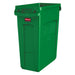 Rubbermaid 1955960 16 gal Rectangle Slim Trash Can, 22"L x 11"W x 25"H, Green-cityfoodequipment.com