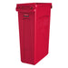Rubbermaid 1956189 23 gal Rectangle Slim Trash Can, 22"L x 11"W x 30"H, Red-cityfoodequipment.com