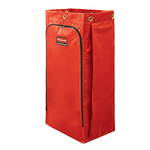 Rubbermaid 1966882 34 gal Vinyl Replacement Bag for Janitor Cart, Red-cityfoodequipment.com
