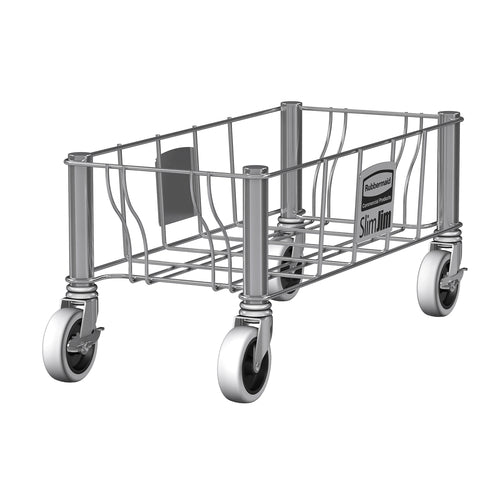 Rubbermaid 1968468 Rectangular Metal Trash Can Dolly w/ Flat Center & 100 lb Capacity-cityfoodequipment.com