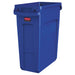 Rubbermaid 1971257 16 gal Rectangle Slim Trash Can, 22"L x 11"W x 25"H, Blue-cityfoodequipment.com