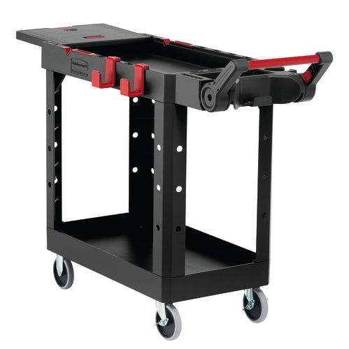 Rubbermaid 1997206 2 Level Polymer Utility Cart w/ 500 lb Capacity, Raised Ledges-cityfoodequipment.com