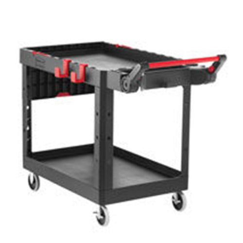 Rubbermaid 1997208 2 Level Polymer Utility Cart w/ 500 lb Capacity, Raised Ledges-cityfoodequipment.com