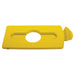 Rubbermaid 2007881 Hinged Lid Insert for 23 gal Slim Jim? Recycling Containers - Bottles/Cans, 16 1/2" x 8", Yellow-cityfoodequipment.com