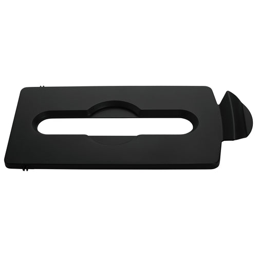 Rubbermaid 2007894 Hinged Lid Insert for 23 gal Slim Jim? Recycling Containers - Paper, 16 1/2" x 8", Black-cityfoodequipment.com