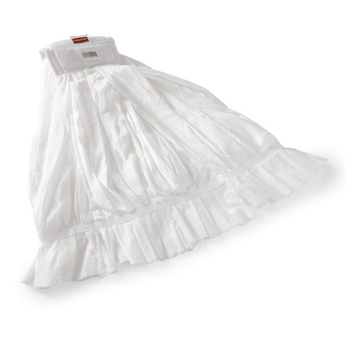 Rubbermaid 2025506 20 oz Disposable Wet Mop Head - 5" Headband, Non-Woven Polyester/Rayon Blend, White-cityfoodequipment.com