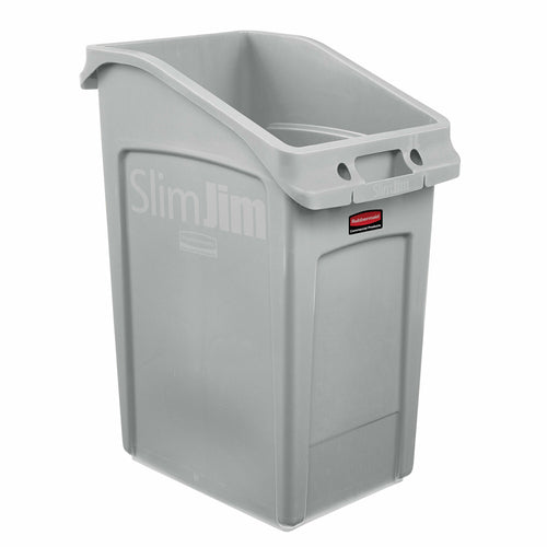 Rubbermaid 2026721 23 gal Rectangular Slim Jim? Trash Can - 22"L x 15 4/5"W x 30"H, Gray-cityfoodequipment.com
