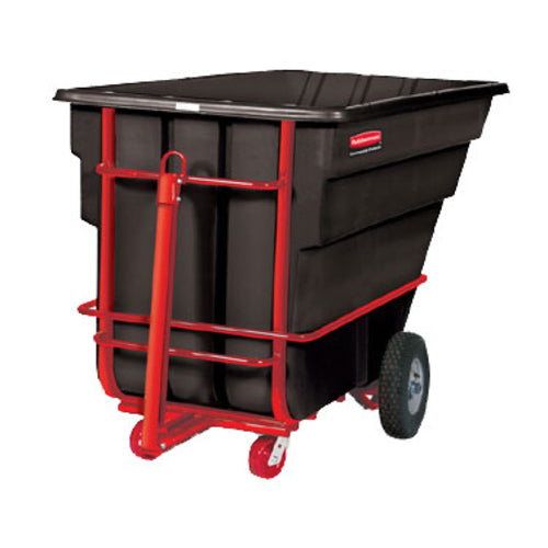 Rubbermaid FG102641 BLA 1 1/2 cu yd Trash Cart w/ 2100 lb Capacity, Black-cityfoodequipment.com