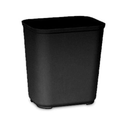 Rubbermaid FG254300BLA 28 qt Rectangle Waste Basket - Plastic, Black-cityfoodequipment.com