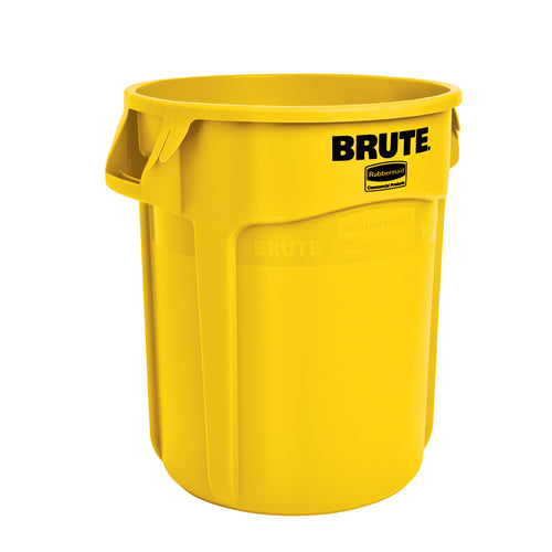 Rubbermaid FG261000YEL 10 gallon Brute Trash Can - Plastic, Round, Food Rated-cityfoodequipment.com