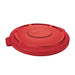 Rubbermaid FG261960RED Round Flat Top Trash Can Lid - Plastic, Red-cityfoodequipment.com