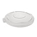 Rubbermaid FG265400WHT Round Flat Top Trash Can Lid - Plastic, White-cityfoodequipment.com