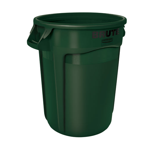 Rubbermaid FG265500DGRN 55 gallon Brute Trash Can - Plastic, Round, Food Rated-cityfoodequipment.com