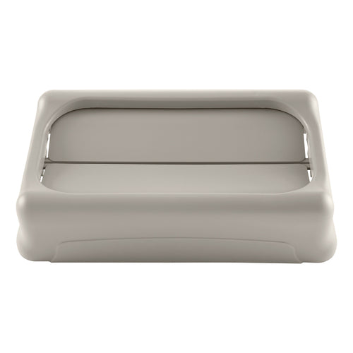 Rubbermaid FG267360BEIG Rectangle Swing Top Trash Can Lid - Plastic, Beige-cityfoodequipment.com
