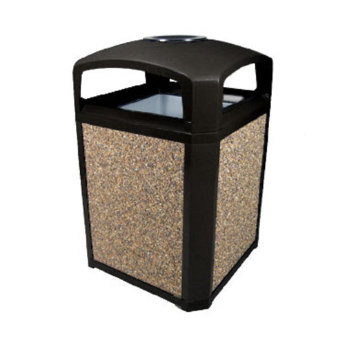 Rubbermaid FG397001 BLA 35 gal Landmark Series Container - 26x26x40" Dome Top Frame, Ashtray, Black-cityfoodequipment.com