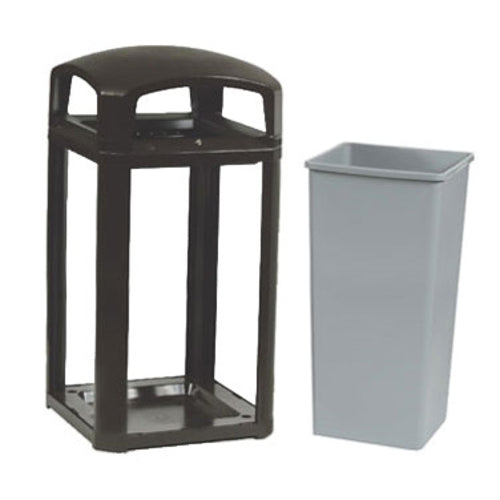 Rubbermaid FG397500 BLA 50 gal Landmark Series Container - 26x26x46 1/2" Dome Top Frame, Black-cityfoodequipment.com