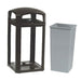 Rubbermaid FG397500 BLA 50 gal Landmark Series Container - 26x26x46 1/2" Dome Top Frame, Black-cityfoodequipment.com