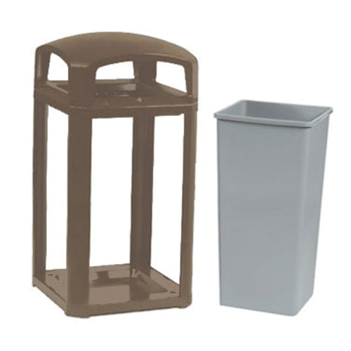 Rubbermaid FG397500 SBLE 50 gal Landmark Series Container - 26x26x46 1/2" Dome Top Frame, Sable-cityfoodequipment.com
