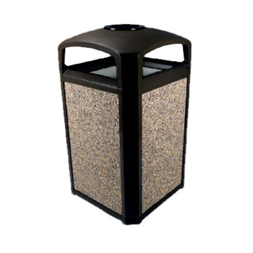 Rubbermaid FG397501 BLA 50 gal Landmark Series Container - 26x26x46 1/2" Dome Top Frame, Ashtray, Black-cityfoodequipment.com
