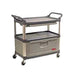 Rubbermaid FG409400 GRAY 3 Level Polymer Utility Cart w/ 300 lb Capacity, Raised Ledges-cityfoodequipment.com