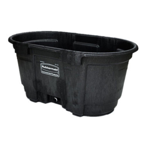 Rubbermaid FG424288 BLA 100 gal Stock Tank - Oval, Structural Foam-cityfoodequipment.com