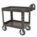 Rubbermaid FG452010 BLA 2 Level Polymer Utility Cart w/ 500 lb Capacity, Raised Ledges-cityfoodequipment.com