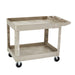 Rubbermaid FG452089BEIG 2-Level Polymer Utility Cart w/ 500-lb Capacity, Raised Ledges-cityfoodequipment.com