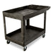 Rubbermaid FG452089BLA Polymer Utility Cart - 2 Levels, Raised Ledges, Structural Foam, Black-cityfoodequipment.com