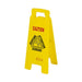 Rubbermaid FG611278 YEL Multi-Lingual Floor Closed Sign - 2 Sided, Yellow-cityfoodequipment.com