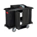 Rubbermaid FG619100 BLA Housekeeping Cart w/ Cabinet, 60"L x 22"W x 50"H, Black-cityfoodequipment.com