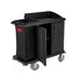 Rubbermaid FG619200 BLA Compact Housekeeping Cart w/ Vacuum Holder, 49"L x 22"W x 50"H, Black-cityfoodequipment.com