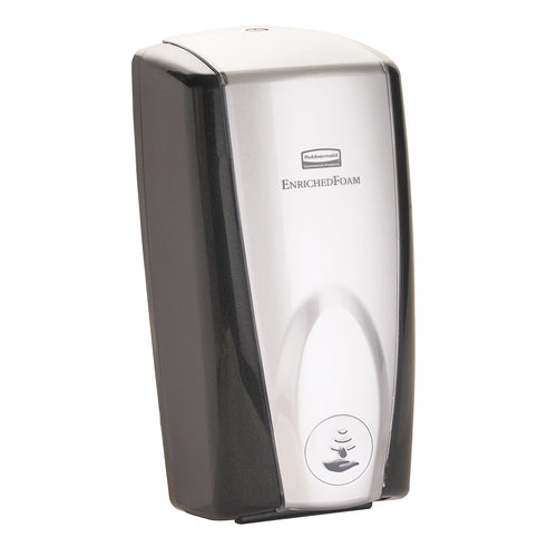Rubbermaid FG750411 1100 ml Touch Free Wall Mount AutoFoam Soap Dispenser, Black/Chrome-cityfoodequipment.com