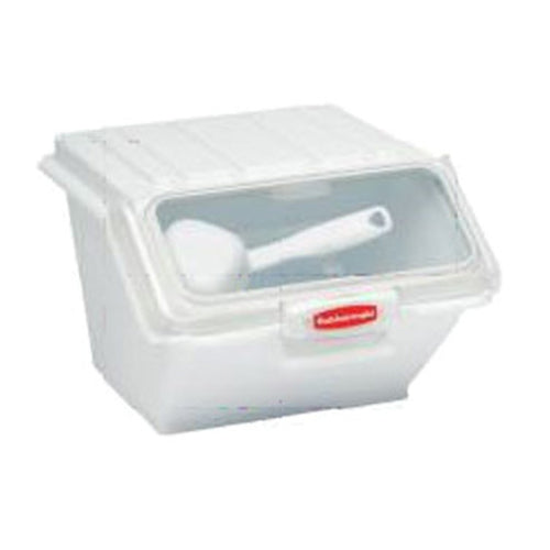 Rubbermaid FG9G6000WHT Prosave® Safety Storage Bin With Scoop - 2.62 Gallon Capacity, White-cityfoodequipment.com