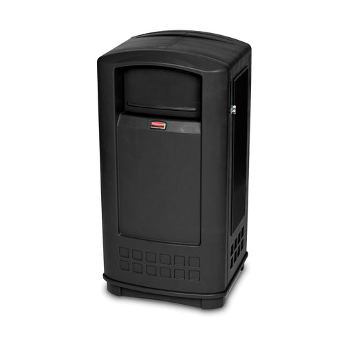Rubbermaid FG9P9000 BLA 35 gal Outdoor Decorative Trash Can - Plastic, Black-cityfoodequipment.com
