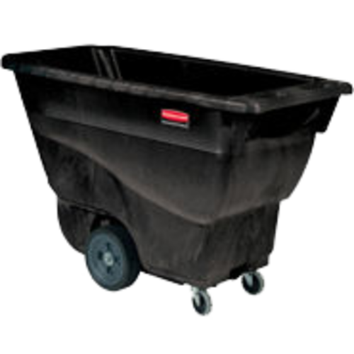 Rubbermaid FG9T1300 BLA 1/2 cu yd Trash Cart w/ 450 lb Capacity, Black-cityfoodequipment.com