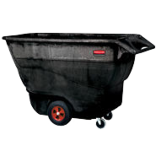 Rubbermaid FG9T1500 BLA 1 cu yd Trash Cart w/ 1250 lb Capacity, Black-cityfoodequipment.com