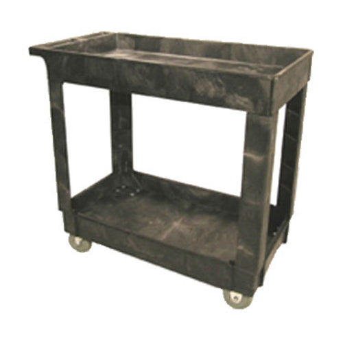 Rubbermaid FG9T6600BLA 2 Level Polymer Utility Cart w/ 500 lb Capacity, Raised Ledges-cityfoodequipment.com