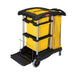 Rubbermaid FG9T7300 BLA Janitor Cart w/ Tub Accommodation, Black/Yellow-cityfoodequipment.com
