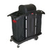 Rubbermaid FG9T7800 BLA Compact Housekeeping Cart w/ Locking Doors, 51 3/4"L x 22"W x 53 1/2"H, Black-cityfoodequipment.com