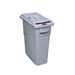 Rubbermaid FG9W2500LGRAY 15 7/8 gal Rectangle Slim Trash Can, 23 1/10" L x 11"W x 24 9/10"H, Gray-cityfoodequipment.com