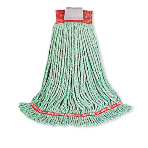 Rubbermaid FGA25306GR00 Large Wet Mop Head - 5" Headband, 4 Ply Cotton/Synthetic Blend, Green-cityfoodequipment.com