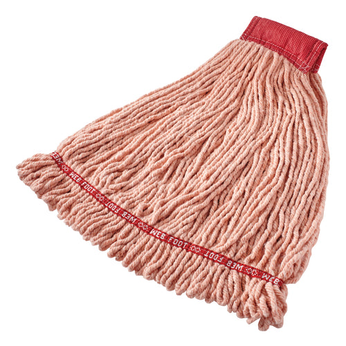 Rubbermaid FGA25306OR00 Large Wet Mop Head - 5" Headband, 4 Ply Cotton/Synthetic Blend, Orange-cityfoodequipment.com
