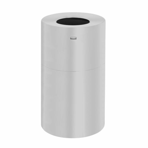 Rubbermaid FGAOT35SA 35 gal Indoor Decorative Trash Can - Metal, Satin Aluminum-cityfoodequipment.com