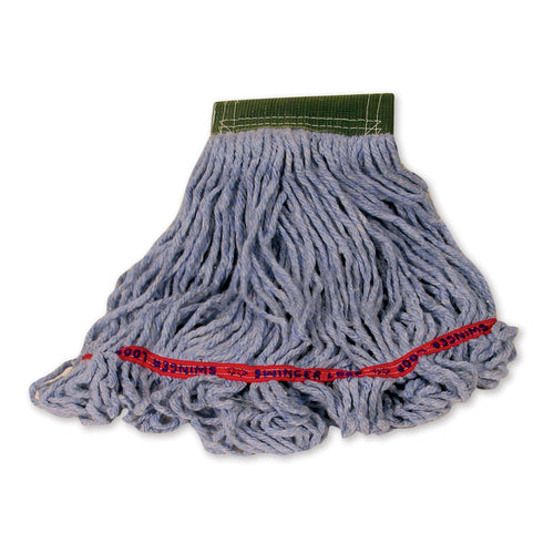 Rubbermaid FGC15206BL00 Looped-End Medium Wet Mop Head - 5" Headband, 4 Ply Cotton/Synthetic Blend, Blue-cityfoodequipment.com