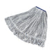 Rubbermaid FGD51306WH00 Large Finish Mop Head - 1" Headband, 4 Ply Yarn, White/Blue Stripe-cityfoodequipment.com