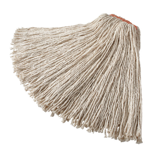 Rubbermaid FGF51800WH00 24 oz Premium Mop Head - 1" Headband, 4 Ply Cotton/Rayon/Synthetic Blend,, White-cityfoodequipment.com